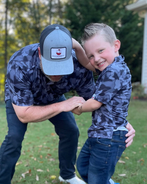 Youth Black Camo - RED BOBBER Golf Shirt 90% Polyester+10% Spandex