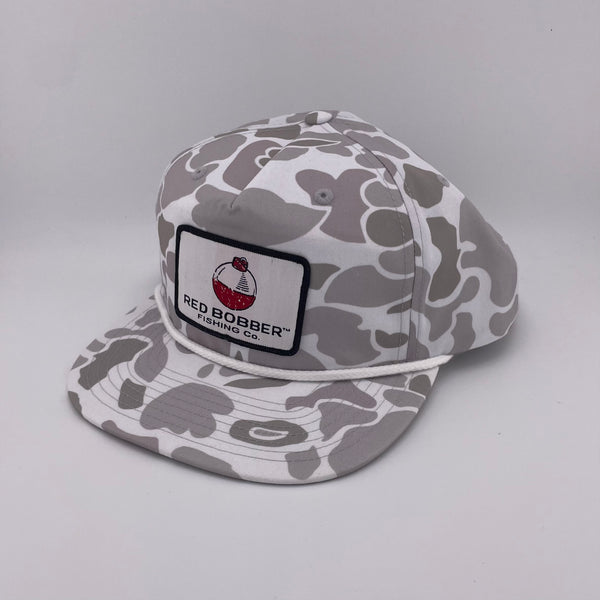 Classic Red Bobber Gramps Cap | Blizzard Duck Camo