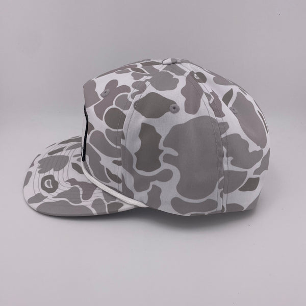 Classic Red Bobber Gramps Cap | Blizzard Duck Camo