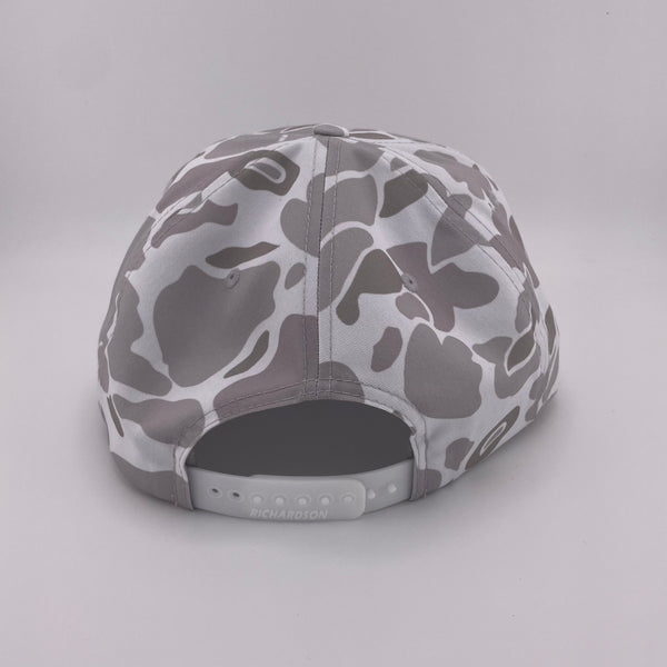 Classic Red Bobber Gramps Cap | Blizzard Duck Camo