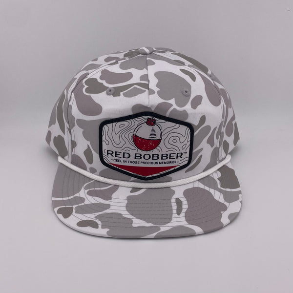 Topo Red Bobber Gramps Cap | Blizzard Duck Camo