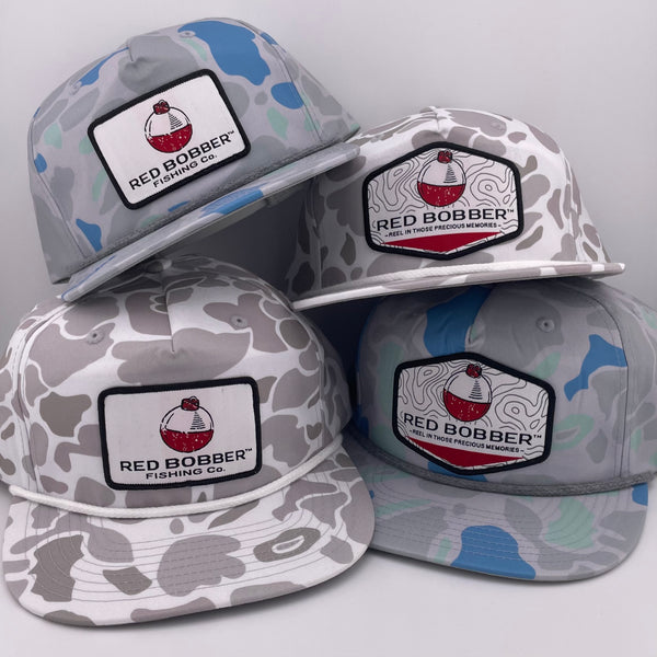 Classic Red Bobber Gramps Cap | Blizzard Duck Camo